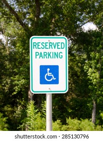 Reserved For Handicapped Parking Sign.