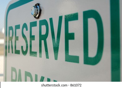 Reserved Parking In A City Park