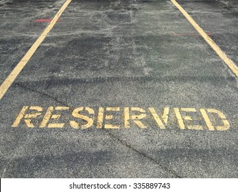 Reserved Parking Lot For Mobility Or Disable People Hilighten In Yellow Color