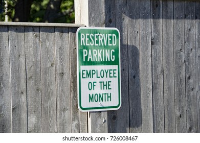 Reserved Parking Sign For Employee Of The Month