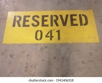 A Reserved Parking Spot In A Building 