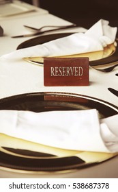 Reserved Sign On A Restaurant Table