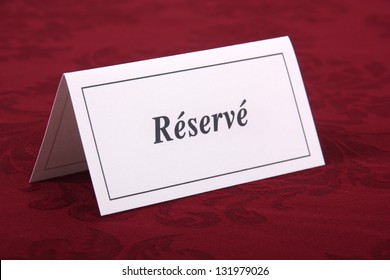 Reserved Sign On Table