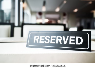 Reserved Sign In Restaurant