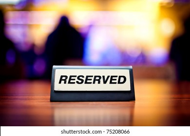 Reserved Sign In Restaurant