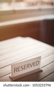 Reserved table in restaurant