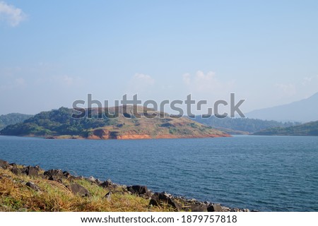 Reservoir of banasura sagar dam in wayanad, Kerala, India. It is the largest earth dam in India and second largest in asia.