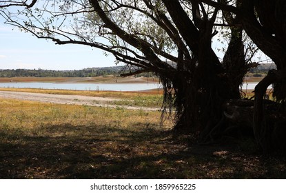 A Reservoir Shallowed By Drought In The City Of Simferopol (Crimea, Crimean Peninsula).