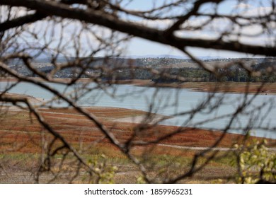 A Reservoir Shallowed By Drought In The City Of Simferopol (Crimea, Crimean Peninsula).