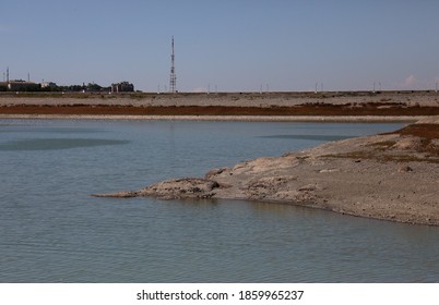 A Reservoir Shallowed By Drought In The City Of Simferopol (Crimea, Crimean Peninsula).