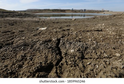 A Reservoir Shallowed By Drought In The City Of Simferopol (Crimea, Crimean Peninsula).