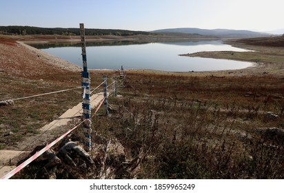 A Reservoir Shallowed By Drought In The City Of Simferopol (Crimea, Crimean Peninsula).