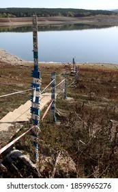 A Reservoir Shallowed By Drought In The City Of Simferopol (Crimea, Crimean Peninsula).