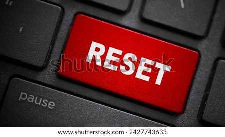 Reset text button on computer keyboard
