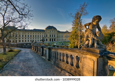 Würzburg Residence Bavaria Germany In February Winter Sunny Day Medieval City