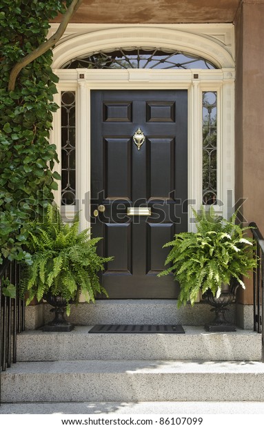 Residence Front Entrance Elegant Designs Decorative Royalty Free