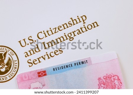 Residence Permit is U.S. Immigrant documents Department of homeland Security United States Citizenship and Immigration Services