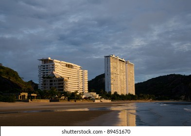 Residences side the beach.