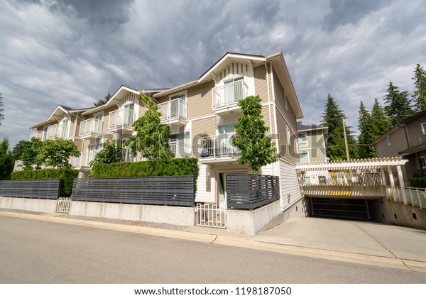 Residential Apartment Building Concrete Driveway Underground Stock