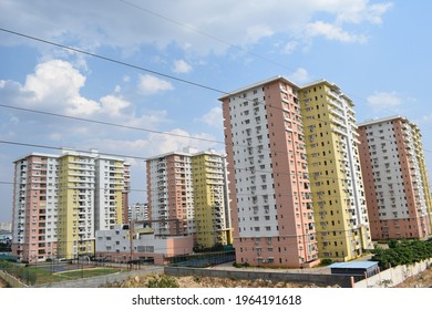 A Residential Area With Multistorey Apartment Blocks