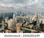 Residential area and office buildings in Makati City. Skyline in Metro Manila, Philippines.