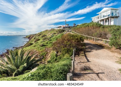 Residential Area In A Small Australian Town With Blue Sky