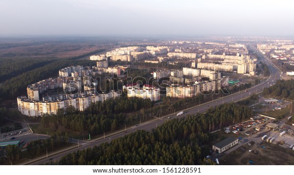residential areas of the city\
top view