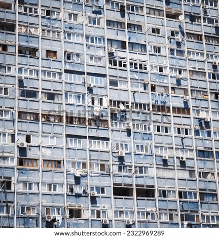 Similar – Image, Stock Photo Residential building facade full frame view.