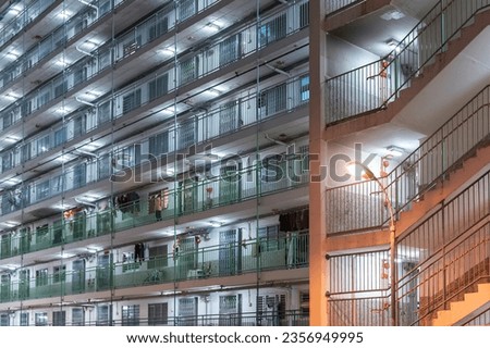 Residential building in public estate in Hong Kong city