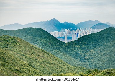 Residential Buildings In Mountain In Hong Kong