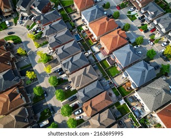 Residential buildings in Toronto, Ontario, Canada. Suburban residential street. Residential area in the suburbs.