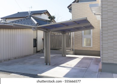 Residential car port image Two roofs