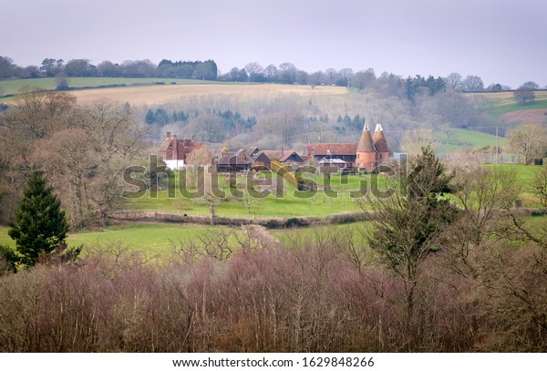 A residential country home\
of a converted Oast House in a remote setting in Kent, England,\
UK.