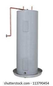 Residential Electric Water Heater Tank; Isolated On White