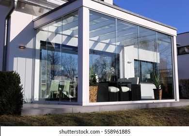 Residential Home With Conservatory, Exterior Shot