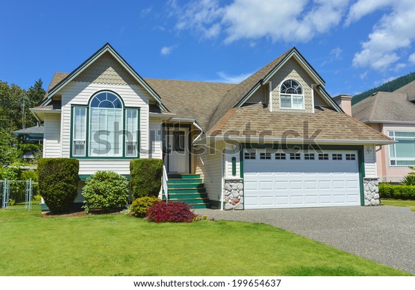 Residential House Garage On Blue Sky Stock Photo Edit Now 199654637