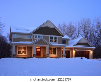 Residential House At Night