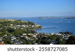 Residential houses on the shore of Waitemata Harbour. Devonport. Auckland.