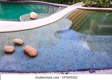 Residential Inground Swimming Pool In Backyard.