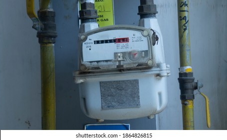 Residential Natural Gas Meter Measuring Gas Consumption