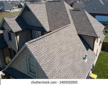 Residential Shingle Roof Using Ridge Vent S With Gables Visible