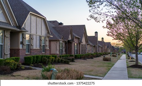 Residential Street Houses In North West Arkansas, New Constructions Neighborhood, Housing Development