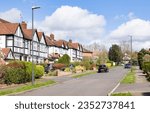 Residential street in a suburb of London, UK