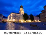 A Residenzplatz At Night, Residenzplatz a large square in the historic centre of Salzburg in Austria