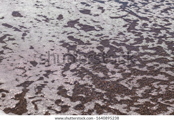 Residual Foam Wave On Beach Texture Stock Photo 1640895238 