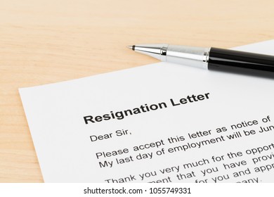 Resignation Letter Resign Pen Stock Photo (Edit Now) 1055749331 ...