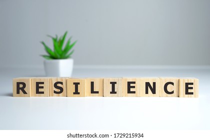 Resilience Word Concept On Cubes On White Background