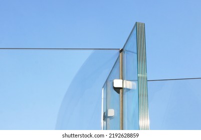 Resistant laminated glass rib structure special thickness layer. - Shutterstock ID 2192628859