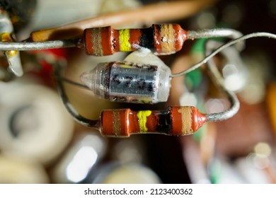 Resistor And Capacitor Close Up