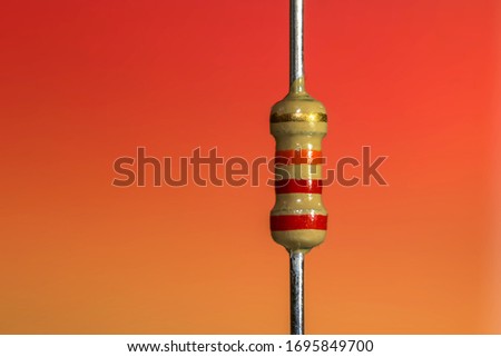  Resistor  macro shot on orange background